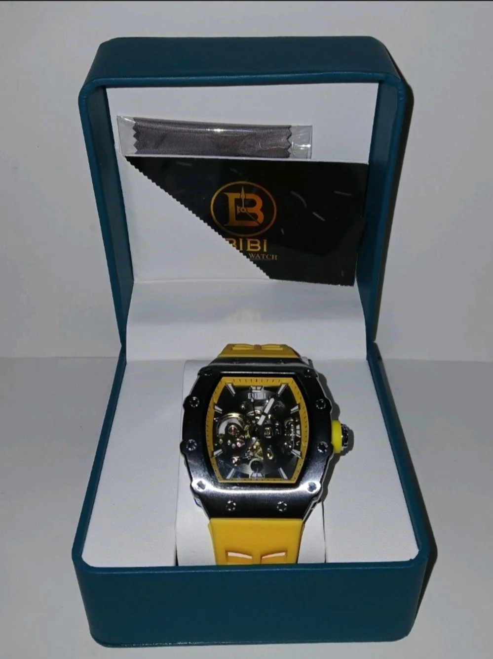 BiBi Yellow Skeleton Dial Sport Watch